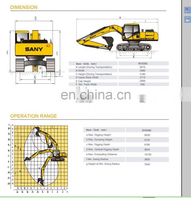 SANY New Excavator SY335C Custom Made
