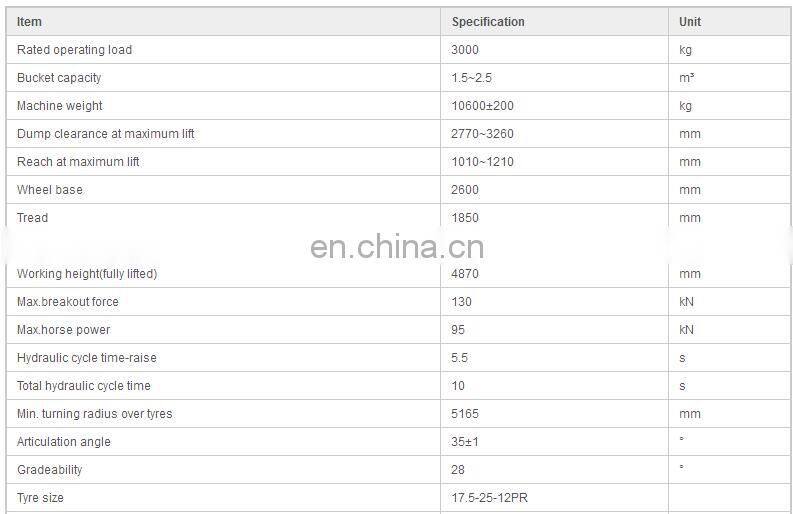 F-Series 3 ton LW300FN Wheel loader