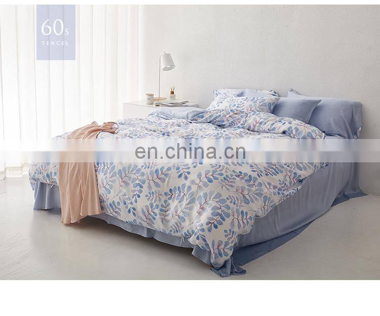 RawHouse design tencel 60s 300TC flower printing 4 pcs bedding set
