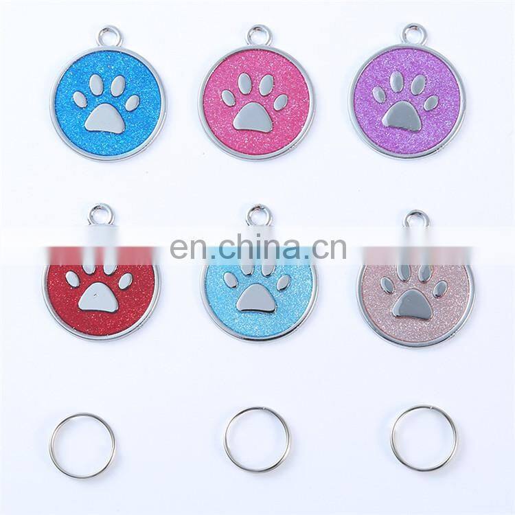Decorative dog collar accessories paw print charm dog