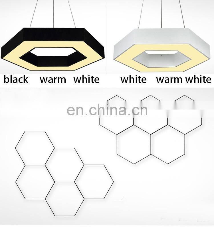 modern hanging light with hexagon shade office pendant light fixture for home decor