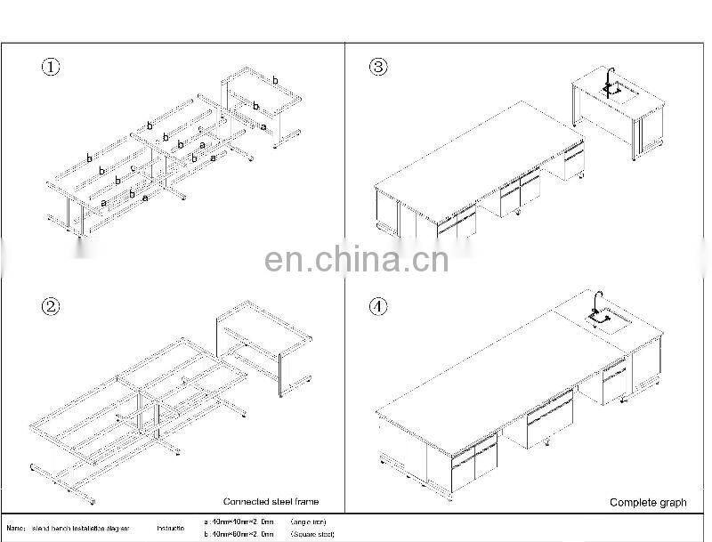 Steel wood dental lab side table wall bench electronic lab bench in China