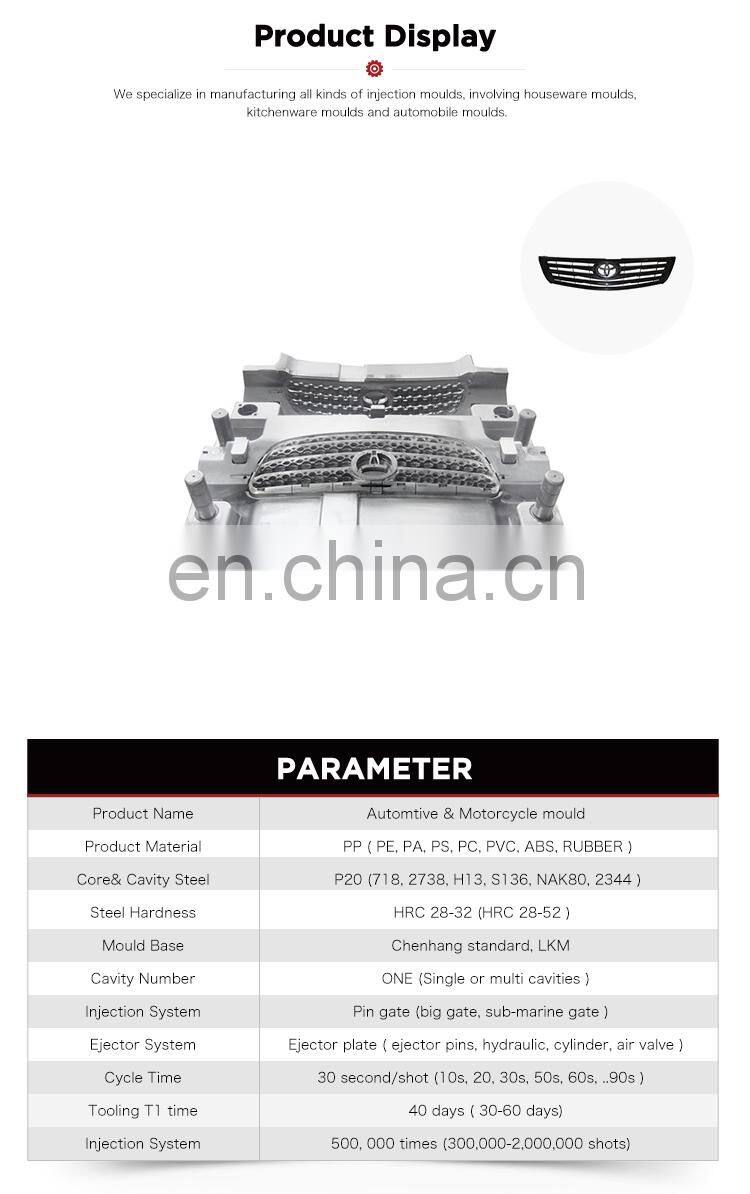 Customized plastic injection auto accessories car grilles mould