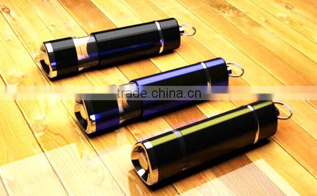 Promotional retractable flat led light keychain flashlight
