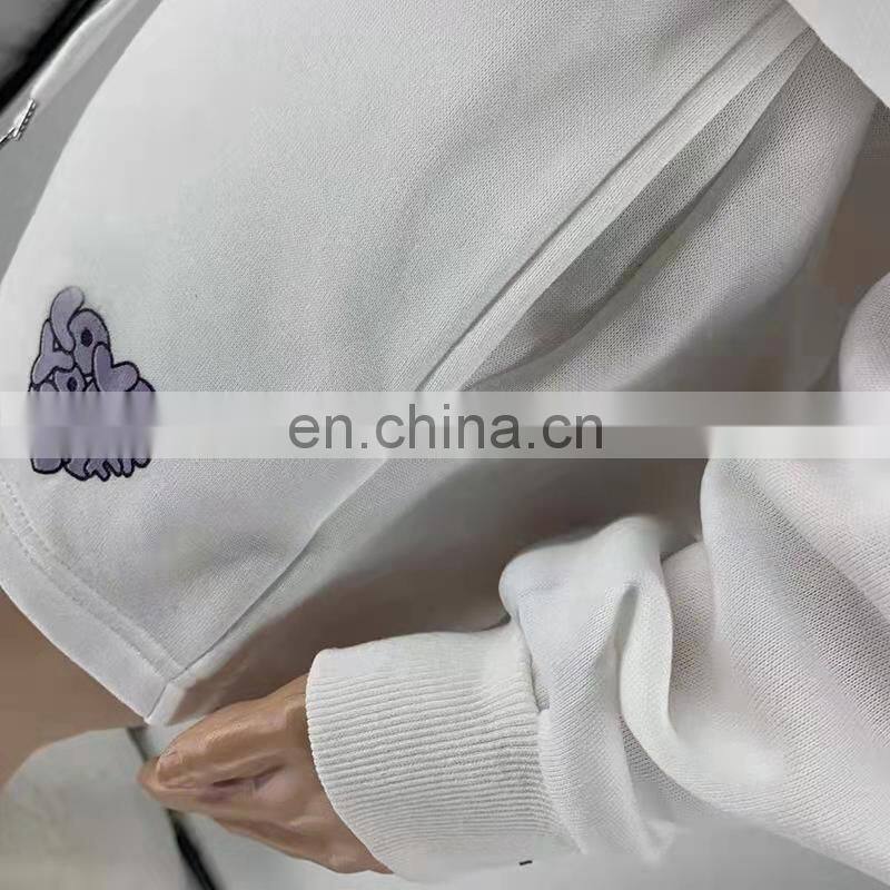 Custom logo autumn and winter casual round neck women's clothing printed letters peach heart shorts long-sleeved sweater suit