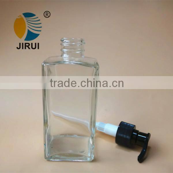250ml Square glass bottle with pump