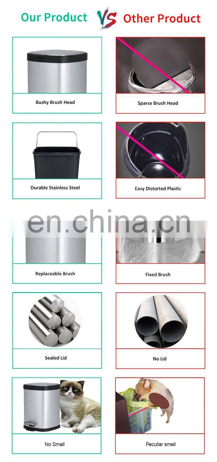 kitchen dust bin bathroom waste bin indoor foot pedal garbage can stainless steel trash can
