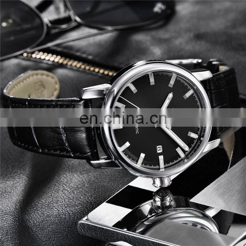 Benyar BY-5144 Fashion Leather Men Mechanical Watches Analog Water Resistant Stainless Steel Case Automatic Watch