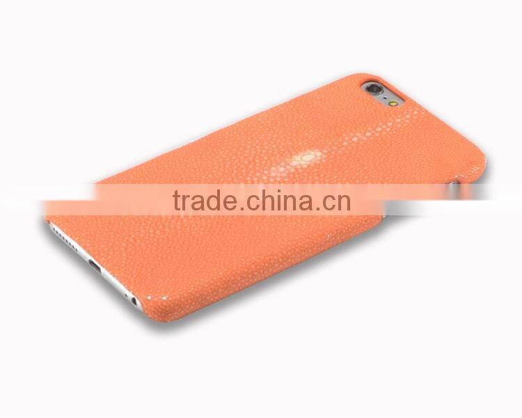 Luxury exotic polished stingray skin case for iphone 6 leather case stingray