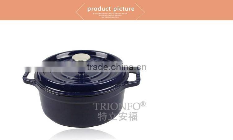 Hot sale Trionfo blue enameled casserole cast iron potjie pot