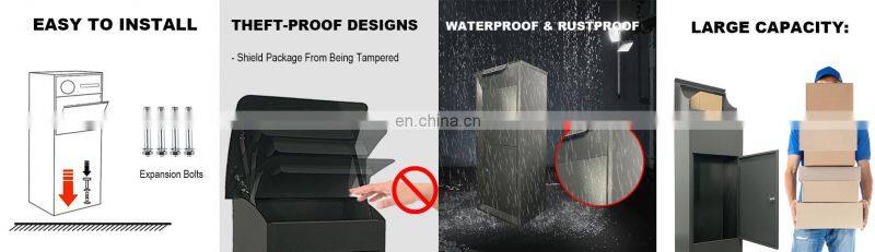 Chinese Modern Free Standing Letterbox Simple Parcel Drop Box With Number Lock Parcel Box