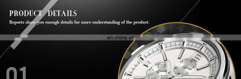 SINOBI Business Men's Watch Top 316L Stainless Steel Case & Band Calendar Date Week Display 1126G Montre Homme