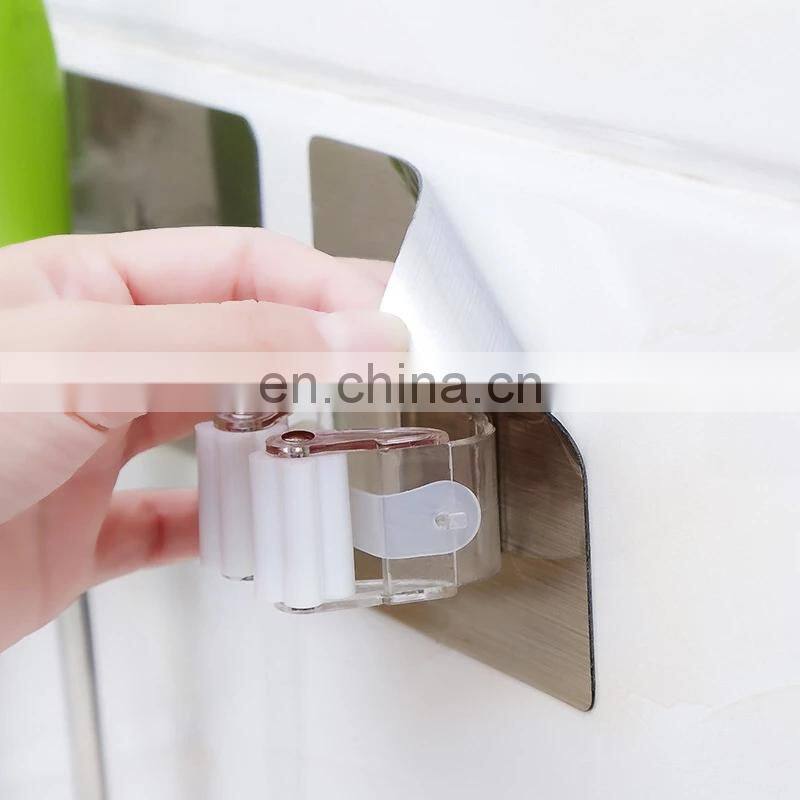 Adhesive Multi-Purpose Hooks Wall Mounted Mop Organizer Holder Rack Brush Broom Hanger Hook Kitchen Bathroom Strong Hooks