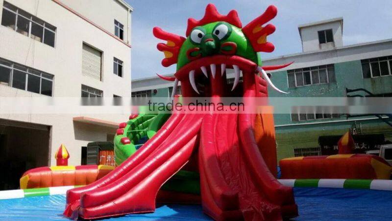 0.9mm PVC Tarpaulin Colorful Inflatable land Amusemet Park for sale