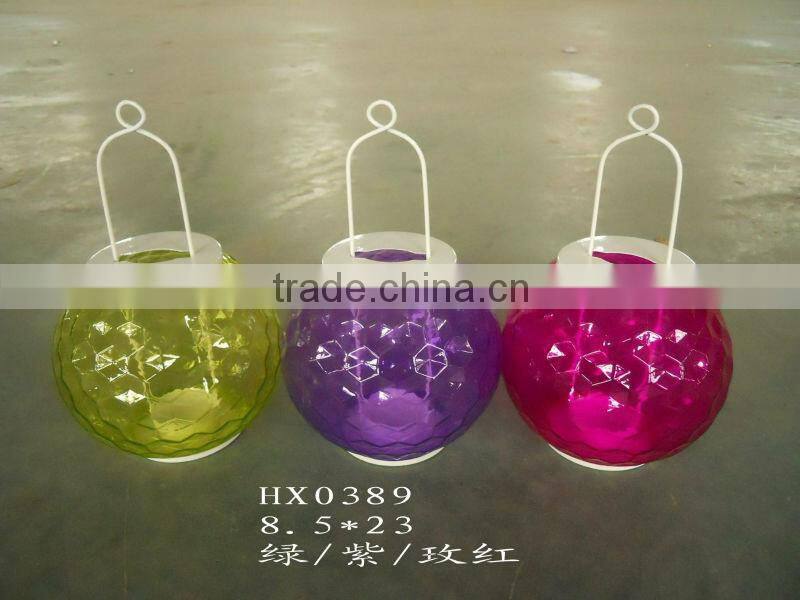 hanging glass tea lights candle holder