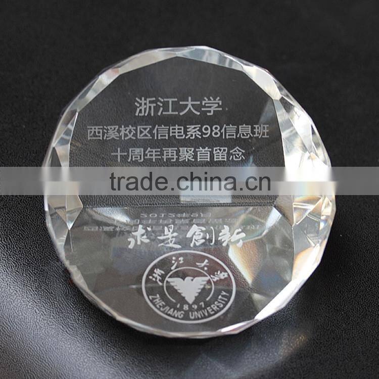 Unique design crystal paperweight for office supply