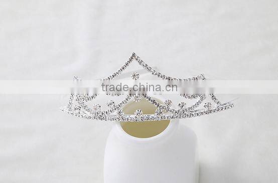 Silver Crystal Rhinestone Royal Princess Wedding Bridal Pageant Prom Tiara Crown