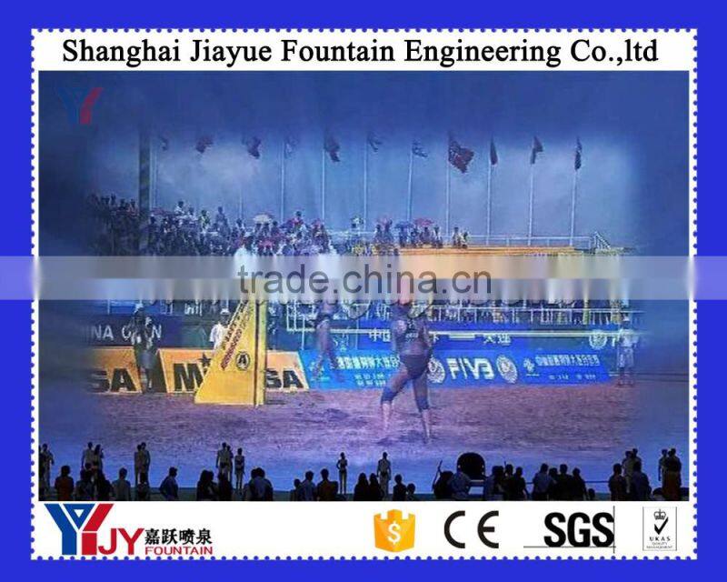 Water curtain/screen movie fountain, water curtain with projector for night fountain show