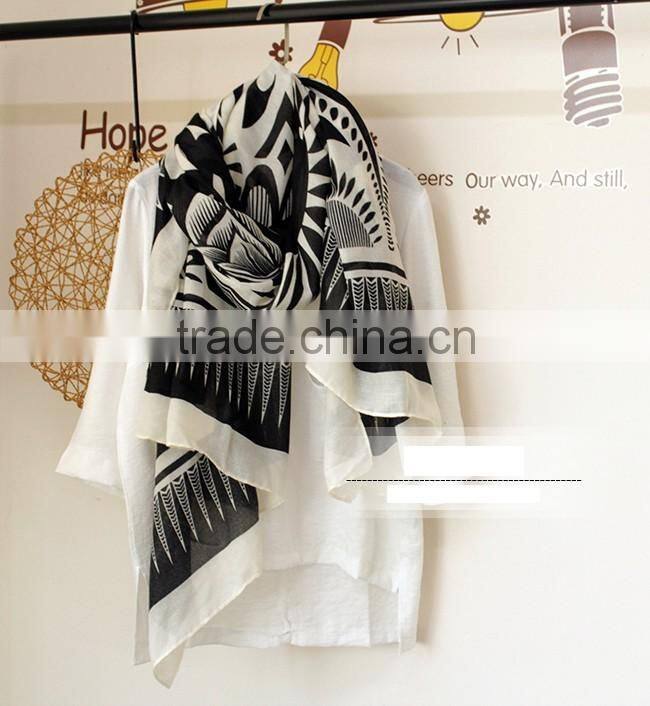 Sun Flower Printed Travelling Sun Protection Fashion Lady Pashmina Shawl