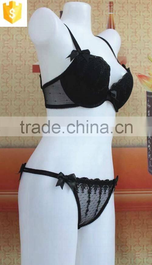 2016 sexy modern transparent rattan pattern bra panty sets for women