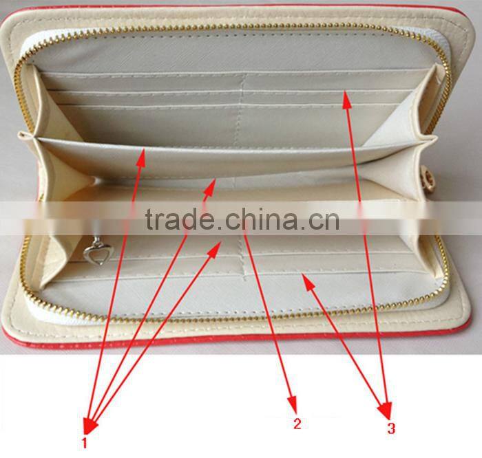 New eco-friendly pu diamond wallet ladies long style clutch purse