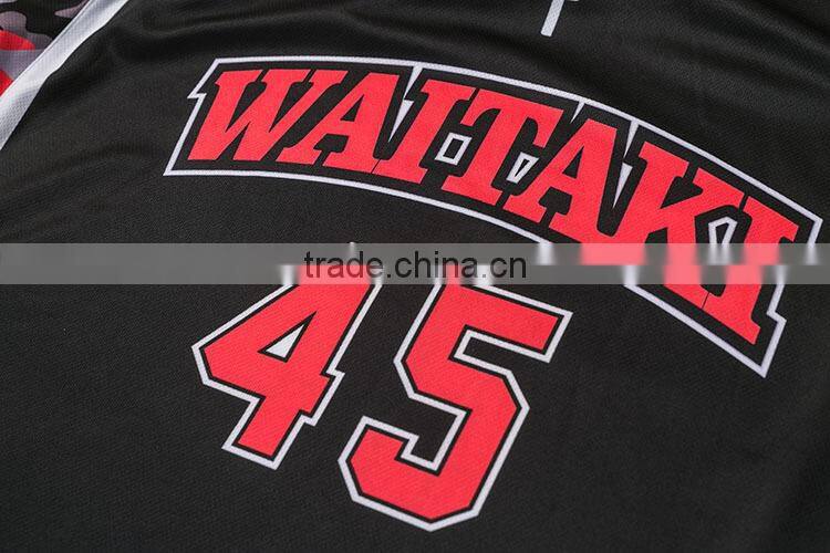 100 polyester mesh fabric red logo embroidery basketball jersey uniform