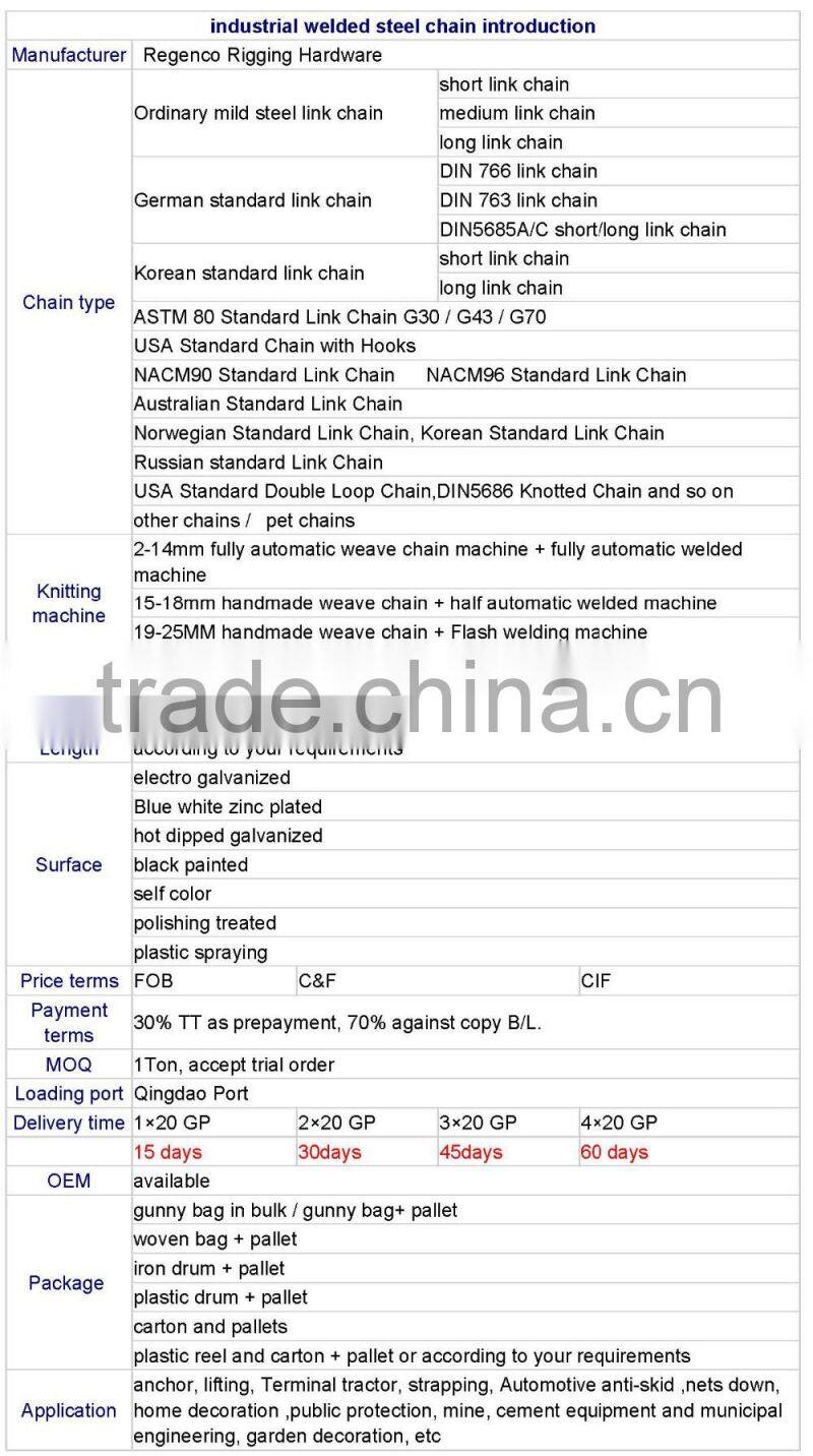 high tensile alloy chain G80