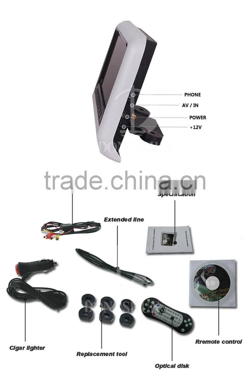 Factory outlut 10.1 inch Car headrest monitor with HDMI input,support DVD,USB,SD card.