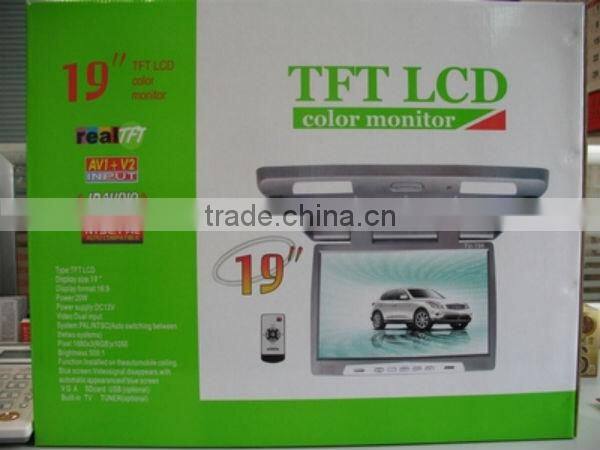 19 inch flip down cheap car monitor for selling