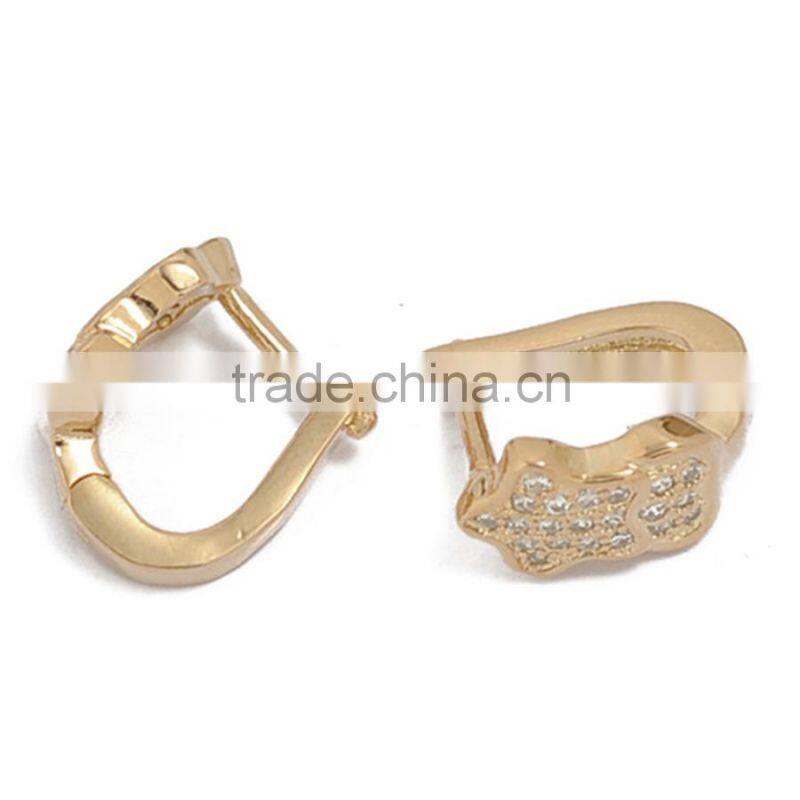 Earring, Fashion Gold Jewelry Square Crystal Zircon Setting Brass Earring, Earring Jewelry Wholesale P9382