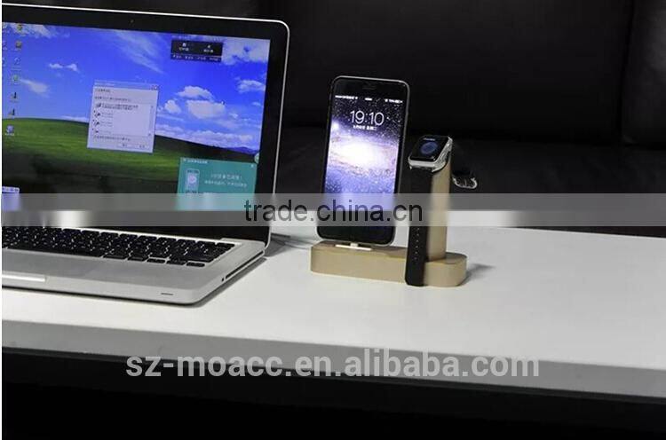 High quality for apple watch stand aluminum with stand battery charger for iPhone 5/6/6plus
