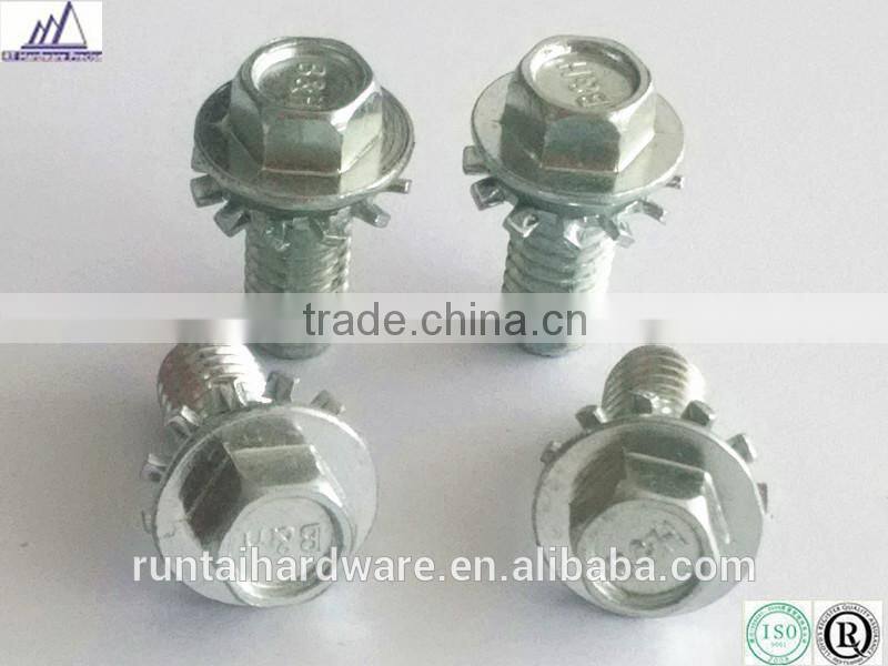 Hot Sale Hex flange head machine screw with tooth washer