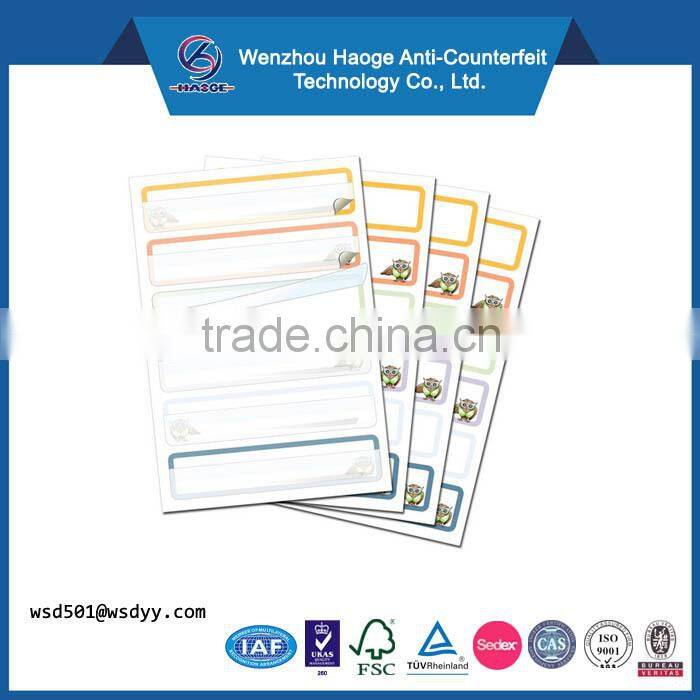 Custom transparent plastic hologram kiss cut sticker sheets