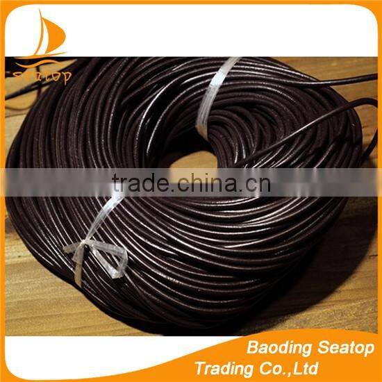 wholesale green round cowhide rope DIY jewelry accessories