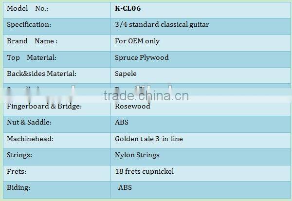 China wholeale OEM classical guitar spanish musical instrument