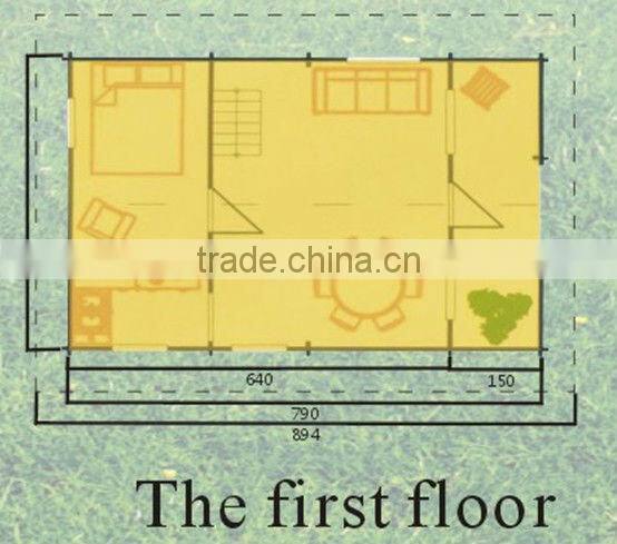 two floors wooden house