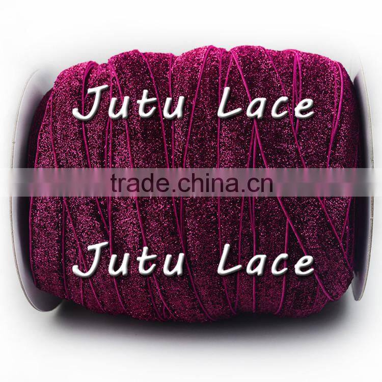Fashion stretch glitter elastic for knotted headband