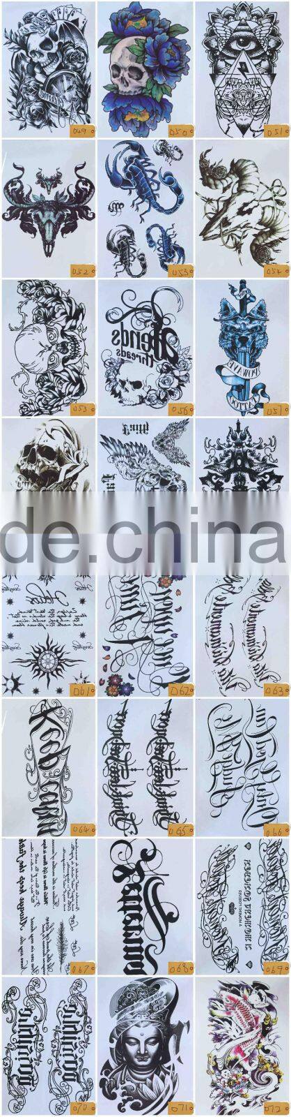 High Quality Letter Gold Flash Metallic Metal Custom Water Transfer Temporary Tattoo Stickers Body Art