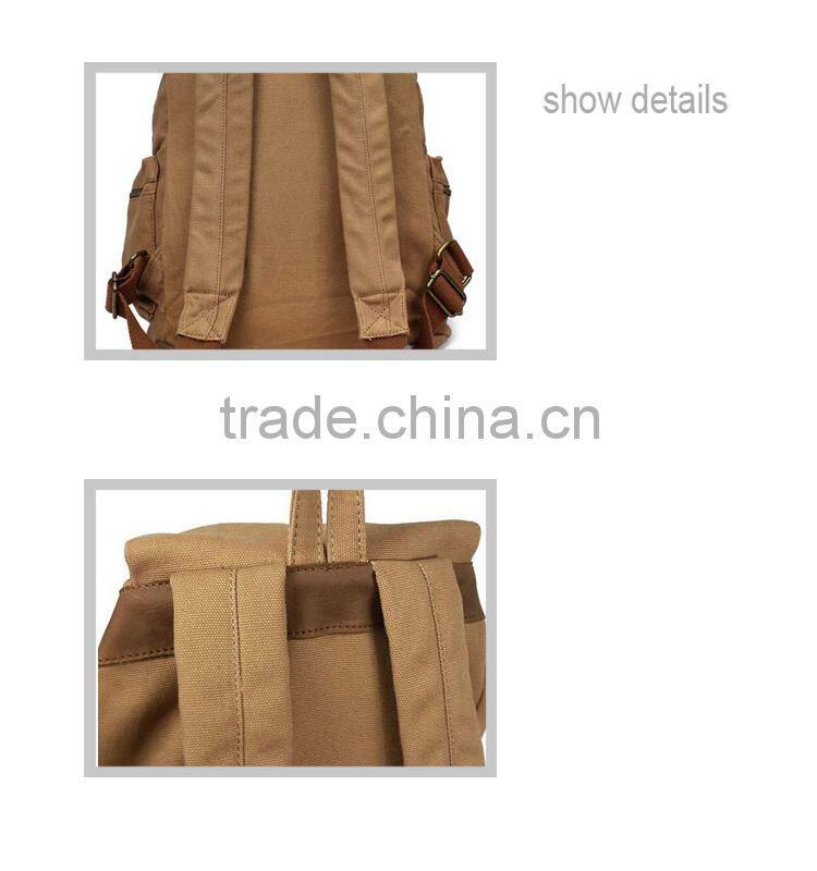 high quality popular custom leisure cotton canvas wholesale backpack