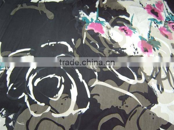 burnout silk visco satin fabric