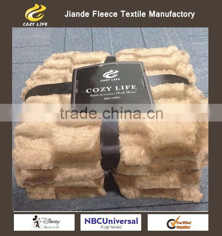 Super soft faux fur blanket throw Pv Fur polar fleece Double Plush Blanket