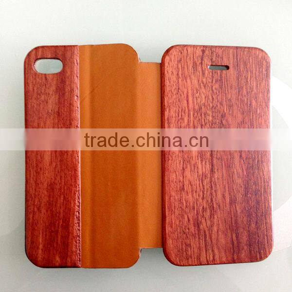 For iPhone wood case / wood iPhone case combined with real leather