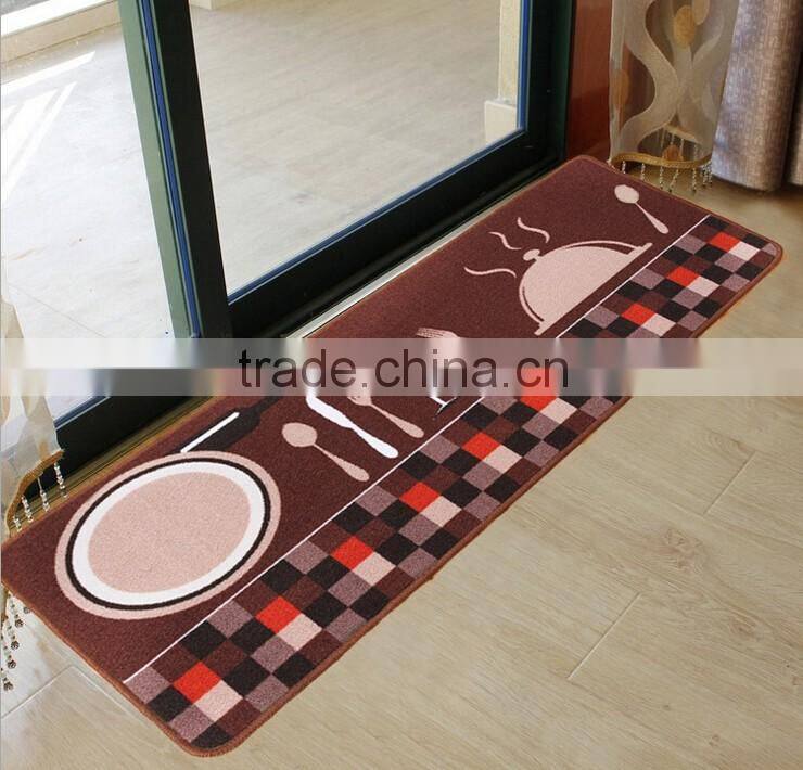 The New Design Coffee Cooking Theme Loop Pile Polyester Printing Kitchen Door Floor Mat Rug Carpet