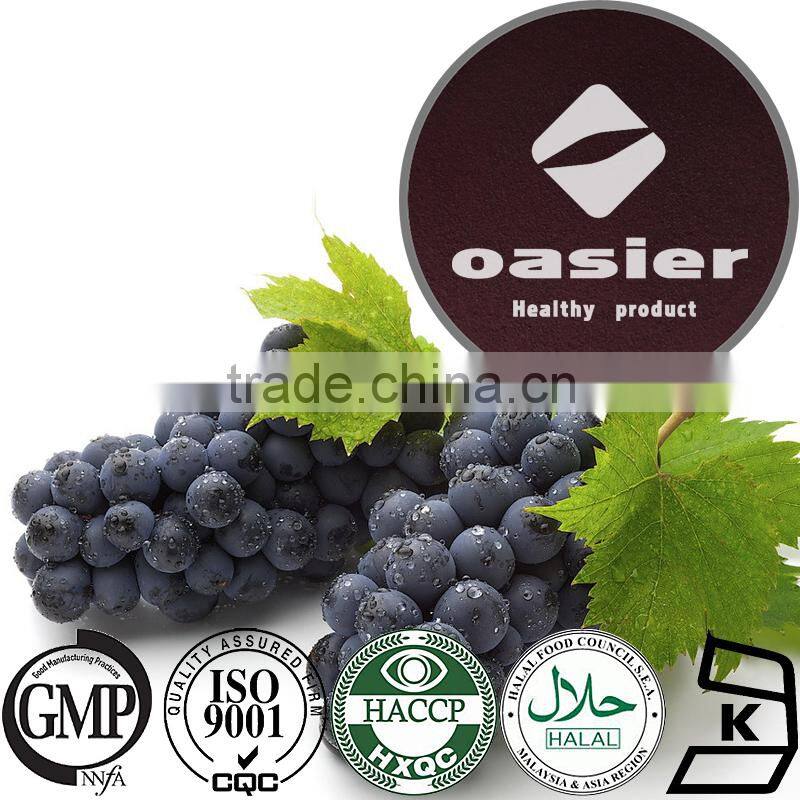 30% Polyphenols 5% to 10% Resveratrol Grape Skin Extract Powder ISO Kosher Certificate