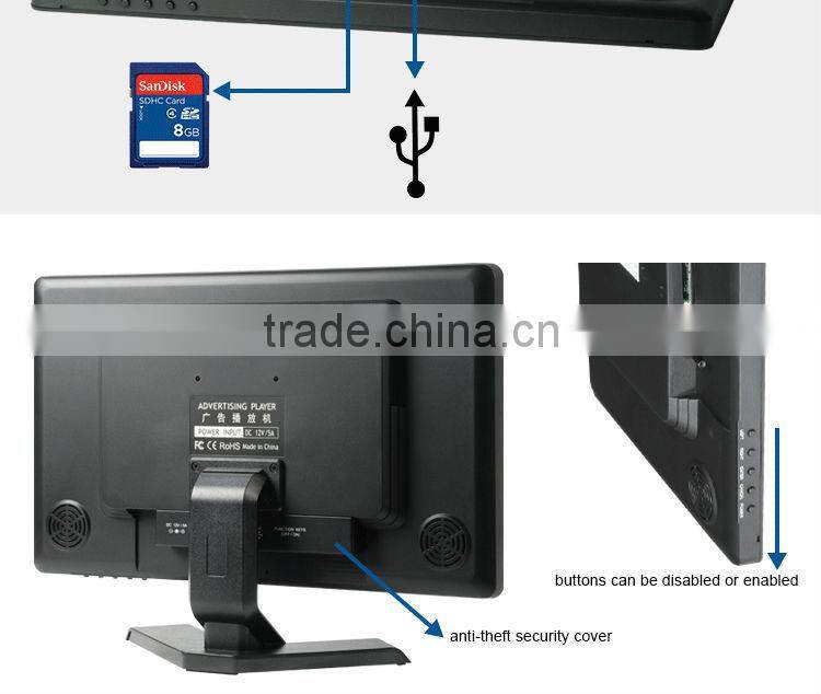Flintstone 19 inch body inducted advertising display screen restaurant video display panel circular play adverts player