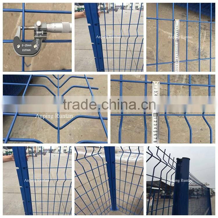 Hot dipped galvanized and pvc coated security curved 3d wire welded fence