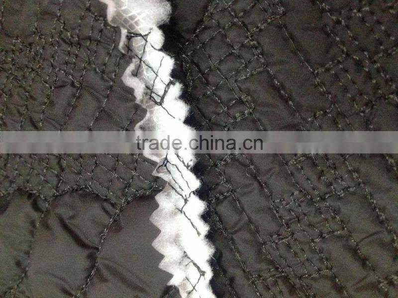 Padded winter embroidery quilting jacket/garment fabric