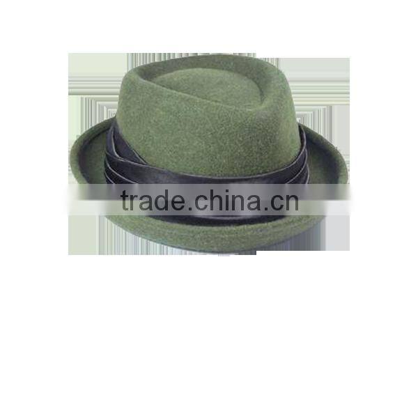 Wool Felt Pork Pie Hat With Curling Brim