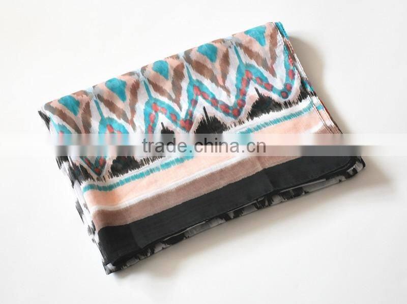 Best Selling Printing Design Sheer Style Polyester Chiffon Transparent Sarong