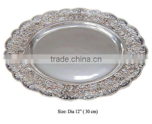 Silver Charger plate, charger tray, wedding charger plate
